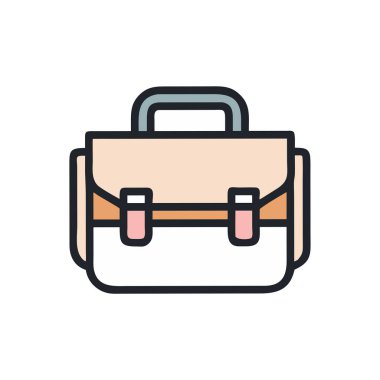 İş çantası renk çizgisi simgesi. izole vektör illüstrasyonu