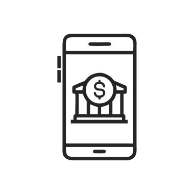 Bozuk paralı akıllı telefon ve telefon simgesi, satır biçimi