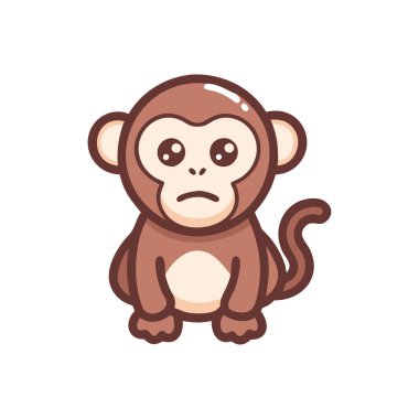 Üzgün maymun ikonu. düz dizayn.