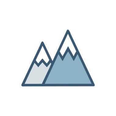 dağ simgesi vektör işareti ve beyaz arkaplanda izole edilmiş sembol,