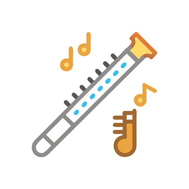 müzik enstrümanı renk düz vektör simgesi