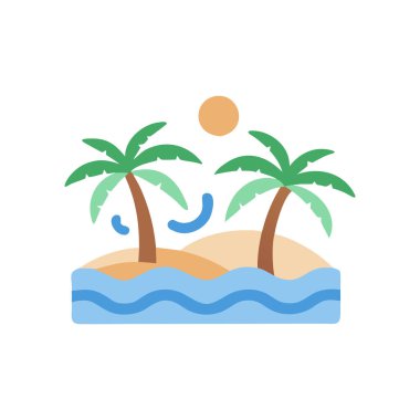 beach palm trees icon in filled - outline style