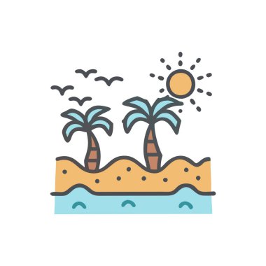 Palmiye ağacı ikonu vektör illüstrasyonu