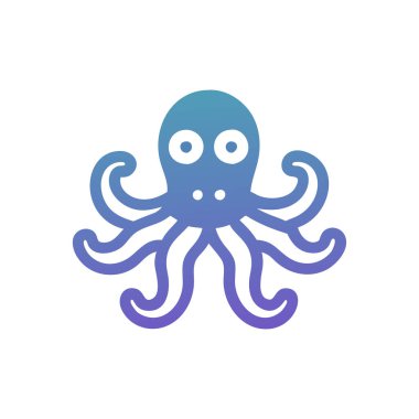 Beyaz arkaplanda mavi deniz ahtapotu simgesi.