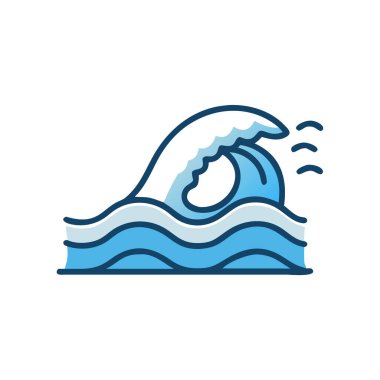 Dalga simgesi vektör çizimi olan su damlası