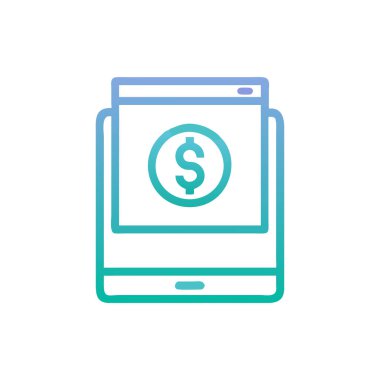 Beyaz arkaplanda dolar işareti olan akıllı telefon