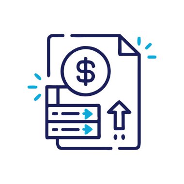 Dolar banknot çizgisi simgesi, konsept vektör işareti, vektör çizimi, doğrusal sembol.