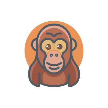 hayvan maymun vektör renk simgesi ya da sembol