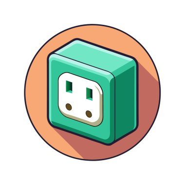 güç soketi vektör çizimi beyaz arkaplanda izole edildi