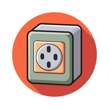 güç soketi simgesi, vektör çizim