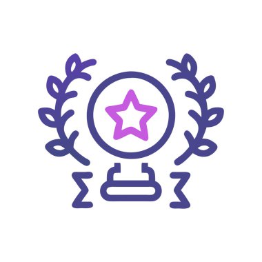 yıldız ödül vektör illüstrasyonu, ödül düz tasarım simgesi