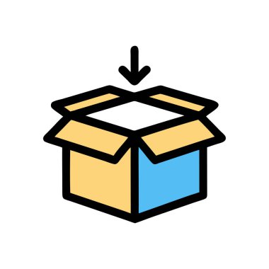 kutu vektör renk çizgisi simgesi