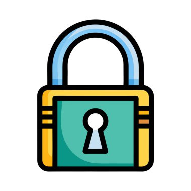 güvenli vektör düz renk simgesi