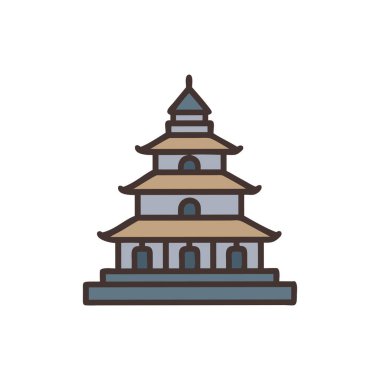 Şeffaf bir arkaplanda tapınak vektör çizimi. Birinci kalite semboller. Konsept ve grafik tasarımı için vuruş simgesi.