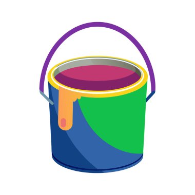 Boya tenekesi simgesine, düz stil