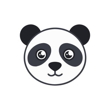 panda yüz ikonu vektörü beyaz arkaplan üzerinde izole sizin web ve mobil uygulama tasarımı için, panda yüz logo kavramı