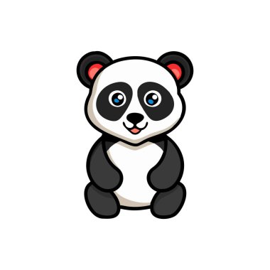 beyaz izole karikatür panda.