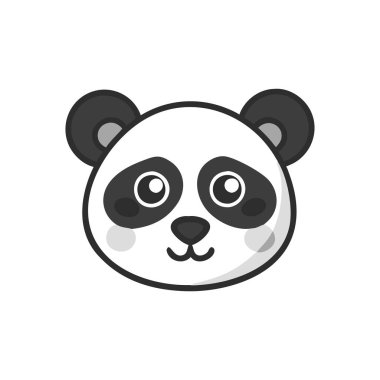 Panda yüz simgesinin vektör illüstrasyonu