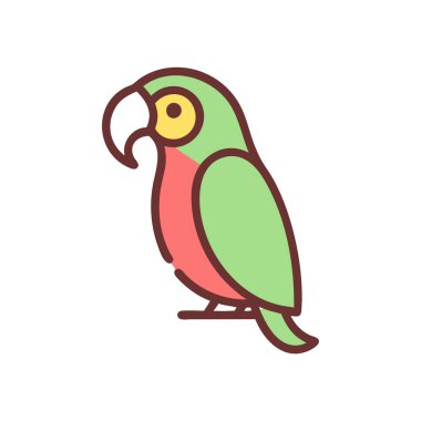 Çizgi film papağanının vektör çizimi.