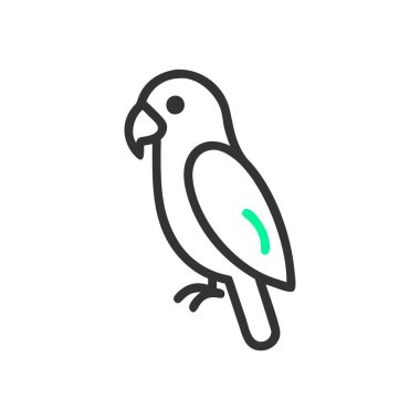 Papağan simgesi vektör işareti ve sembol beyaz arka Grou üzerinde izole