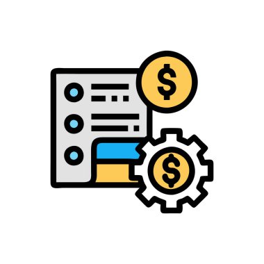 Para, dolar, dolar, dolar işareti ve dolar sembolünün vektör simgesi. düz tasarım biçimi.