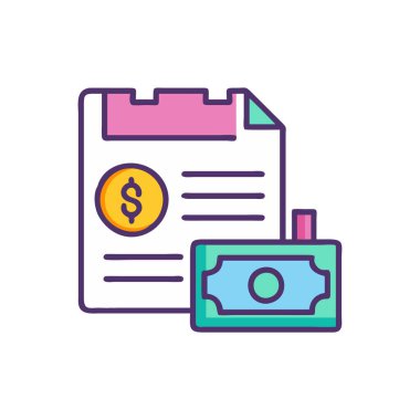 Dolar ile ödeme kartı ve düz para simgesi