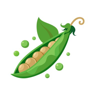 Yeşil fasulye ikonu, çizgi film tarzı.