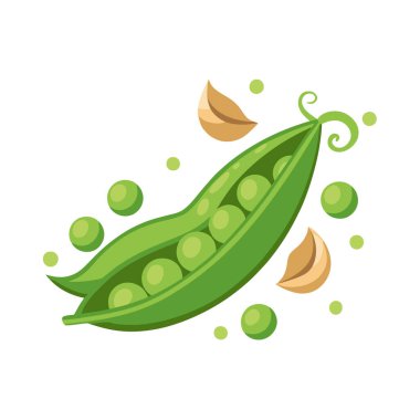 yeşil bezelye sebze ikonu vektör illüstrasyon tasarımı