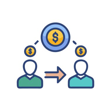 iş vektörü düz renk simgesi