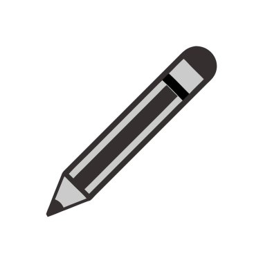 Kalem simgesi vektörü. Düz çizim. Beyaz arka planda izole edilmiş kalem. 10 saniye..