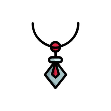 kolye ikonu vektörü. İnce çizgi işareti. izole edilmiş sınır sembolü çizimi