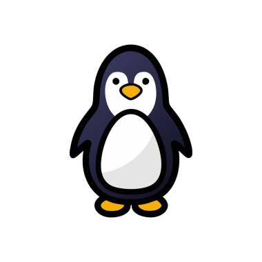 Penguen simgesi vektör illüstrasyonu
