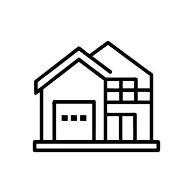 ev vektörü ince çizgi simgesi