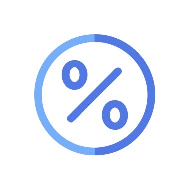 İndirim simgesi vektörü. İnce çizgi işareti. izole edilmiş sınır sembolü çizimi