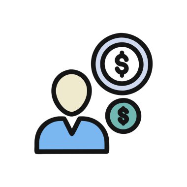 Dolar vektör ince çizgi simgesi