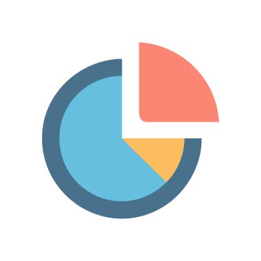 Pasta grafik simge vektör beyaz arka plan üzerinde pasta grafiği şeffaf işareti izole