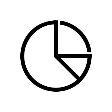 Pasta grafiği simgesi. Düz stil. 10 saniye.