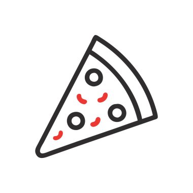 pizza vektörü ince çizgi simgesi