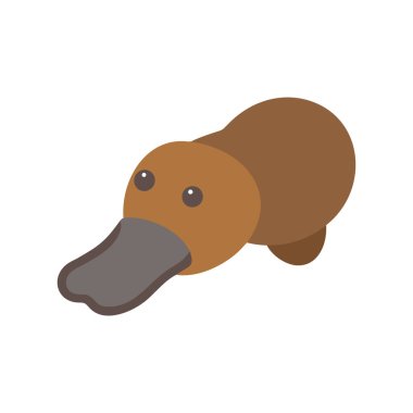 Ördek vektör çizimi. Hayvan çizgi film ikonu. beyaz arkaplanda izole.