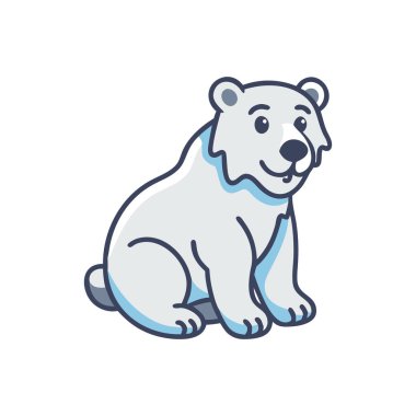 şirin kutup ayısı hayvan çizgi film vektör çizim grafik tasarımı