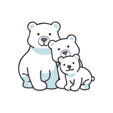 Beyaz arkaplanda izole edilmiş şirin el çizilmiş ayı çizgi filmi çizimi