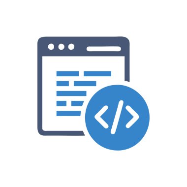 Beyaz arkaplanda programlama simgesi