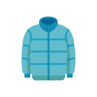 Kışlık ceket düz simgesi, vektör illüstrasyonu, düz renk işareti