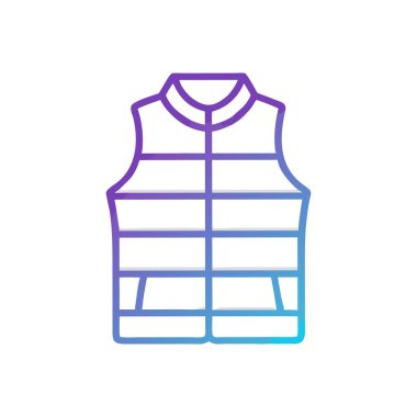 Yelek ikon vektörü. İnce çizgi işareti. izole edilmiş sınır sembolü çizimi