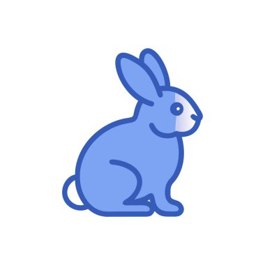 Tavşan ikonu vektörü. İnce çizgi işareti. izole edilmiş sınır sembolü çizimi