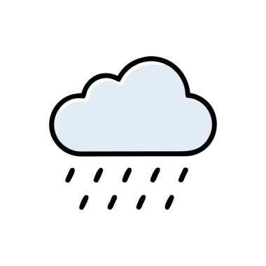 yağmur vektörü ince çizgi simgesi