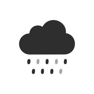 beyaz arkaplanda izole edilmiş yağmur vektörü simgesi
