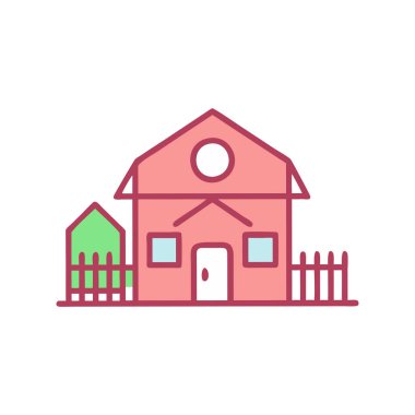 bina evi renk çizgisi simgesi. izole vektör elemanı. Web sayfası, mobil uygulama, tanıtım için resim çizelgesi