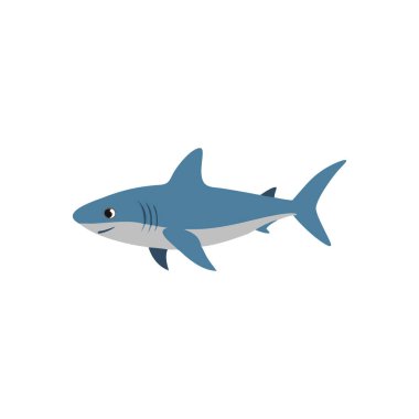 Köpekbalığı çizgi film vektör simgesi