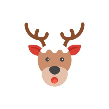 Boynuz vektör illüstrasyonlu Noel geyiği